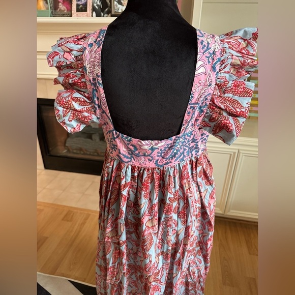 ALIX OF BOHEMIA Emmaline Patchwork Printed Ruffled Cotton Midi Dress Small NWT - Picture 11 of 14